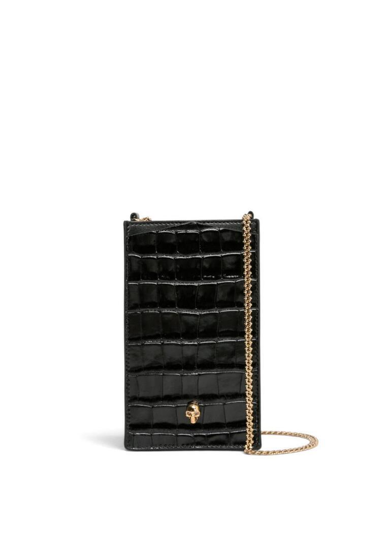 ALEXANDER MCQUEEN Crocodile Embossed Calfskin Leather Phone Cases