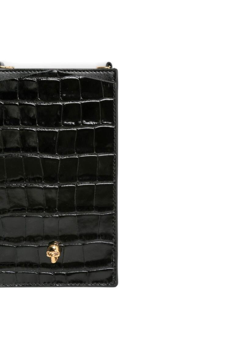 ALEXANDER MCQUEEN Crocodile Embossed Calfskin Leather Phone Cases