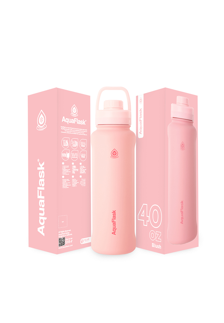 Aquaflask 40oz Blush New Sports Lid Bottle Wide Mouth Vacuum Insulated Stainless Steel Drinking Water Bottle