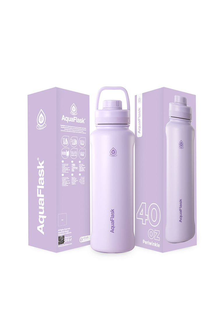 Aquaflask 40oz Periwinkle New Sports Lid Bottle Wide Mouth Vacuum Insulated Stainless Steel Drinking Water Bottle