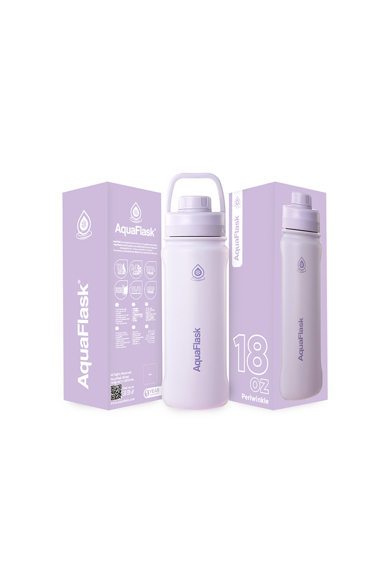 Aquaflask 18oz Periwinkle New Sports Lid Bottle Wide Mouth Vacuum Insulated Stainless Steel Drinking Water Bottle