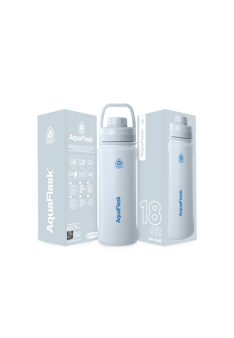 Aquaflask 18oz Sea Salt New Sports Lid Bottle Wide Mouth Vacuum Insulated Stainless Steel Drinking Water Bottle