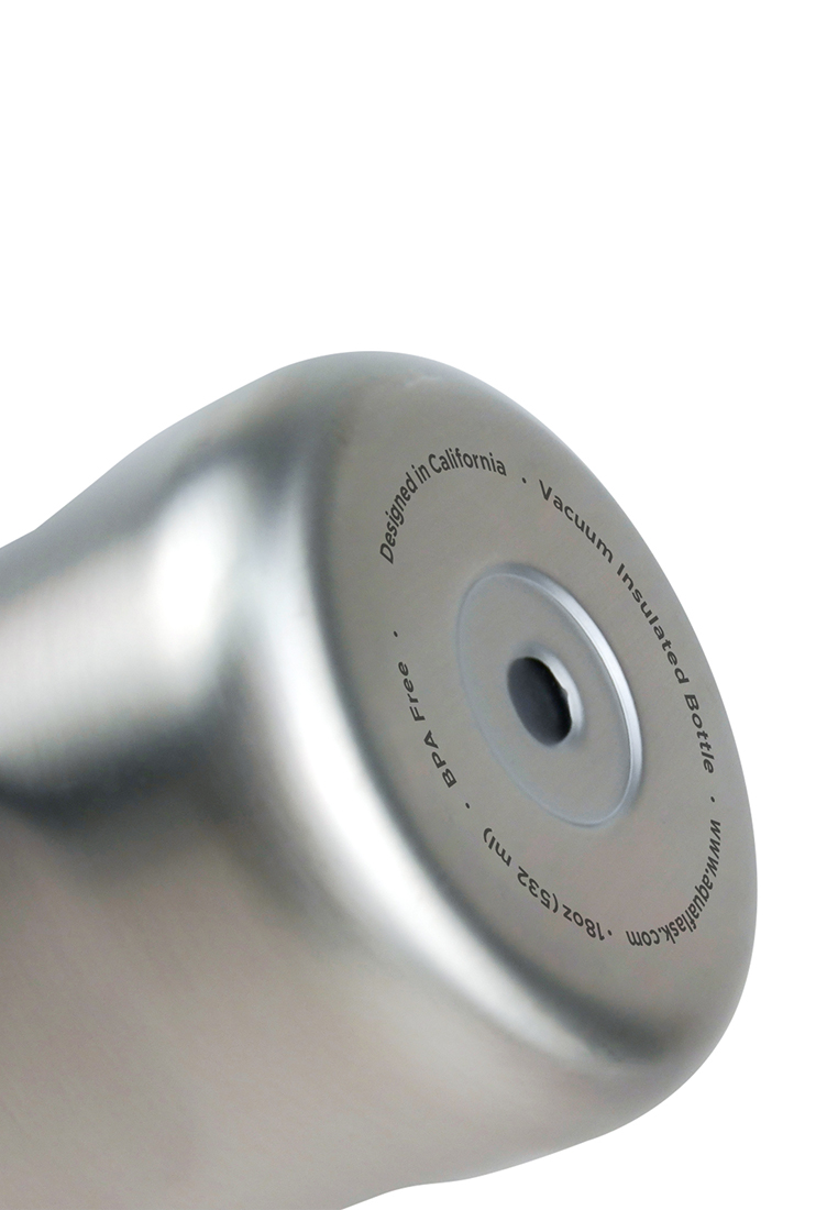 Aquaflask 18oz Silver Steel New Sports Lid Bottle Wide Mouth Vacuum Insulated Stainless Steel Drinking Water Bottle