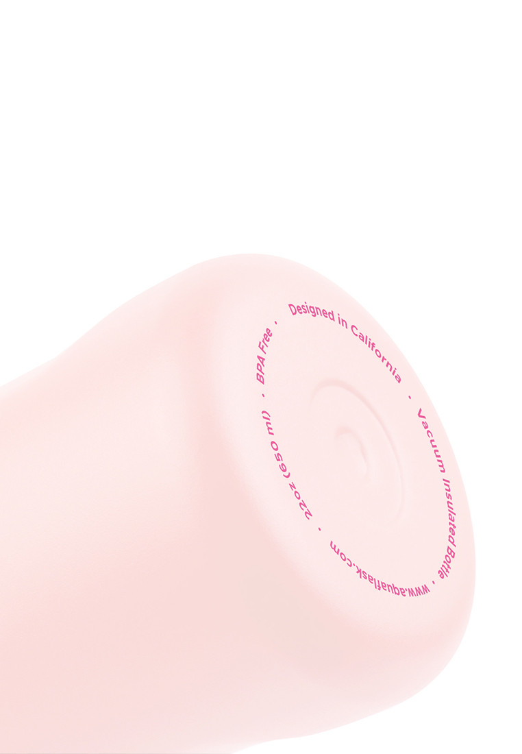 Aquaflask 22oz Ballet Pink New Sports Lid Bottle Wide Mouth Vacuum Insulated Stainless Steel Drinking Water Bottle