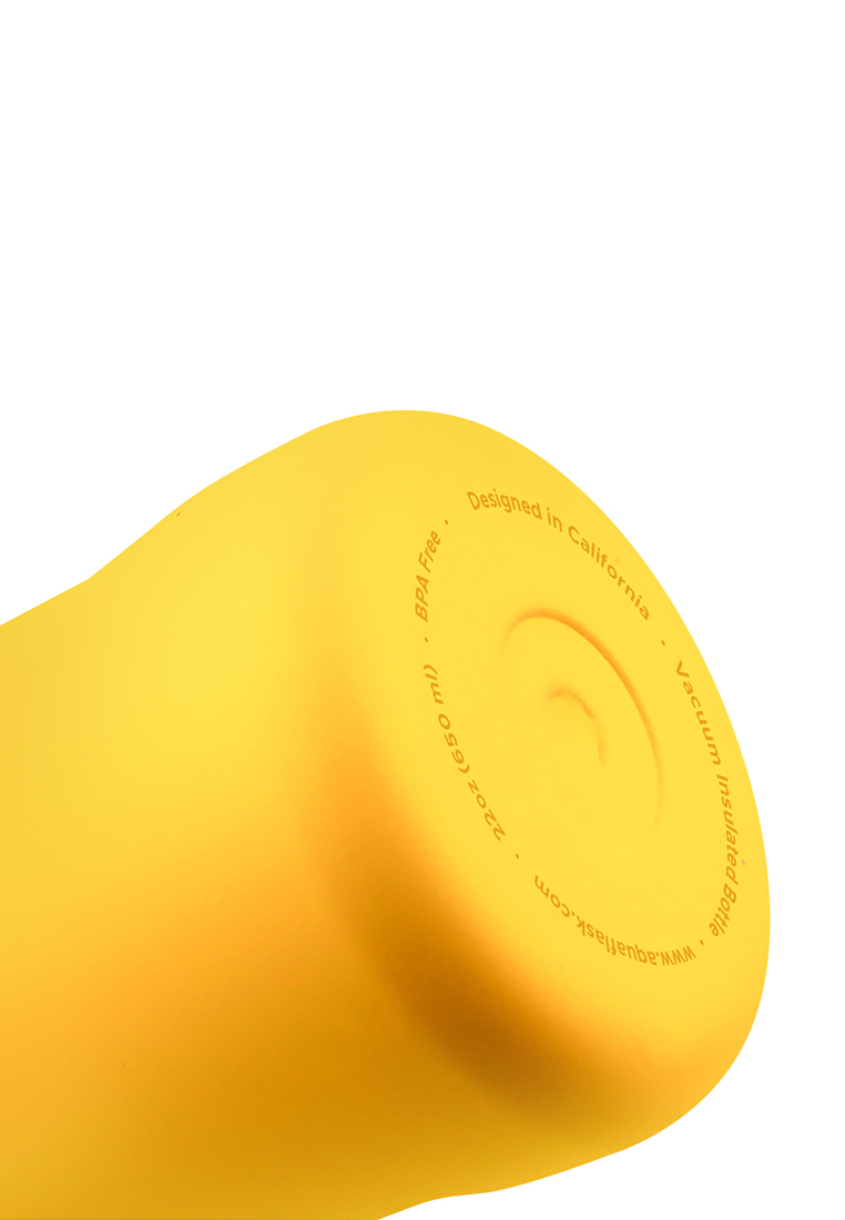 Aquaflask 22oz Mustard New Sports Lid Bottle Wide Mouth Vacuum Insulated Stainless Steel Drinking Water Bottle