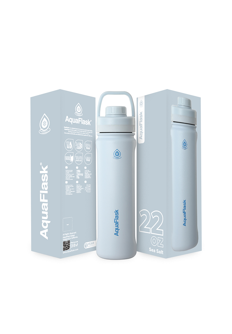 Aquaflask 22oz Sea Salt New Sports Lid Bottle Wide Mouth Vacuum Insulated Stainless Steel Drinking Water Bottle