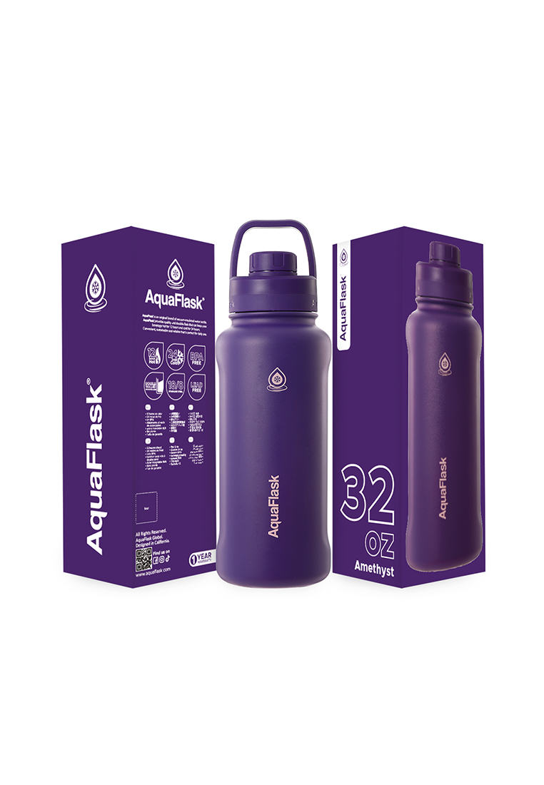 Aquaflask 32oz Amethyst New Sports Lid Bottle Wide Mouth Vacuum Insulated Stainless Steel Drinking Water Bottle