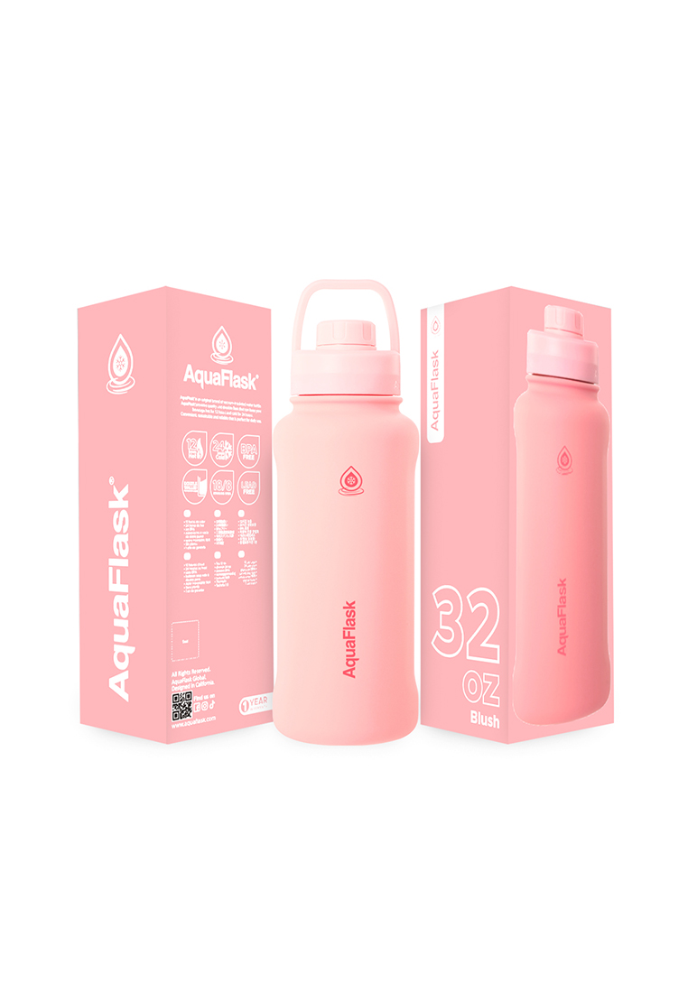Aquaflask 32oz Blush New Sports Lid Bottle Wide Mouth Vacuum Insulated Stainless Steel Drinking Water Bottle