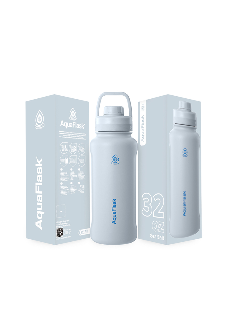Aquaflask 32oz Sea Salt New Sports Lid Bottle Wide Mouth Vacuum Insulated Stainless Steel Drinking Water Bottle