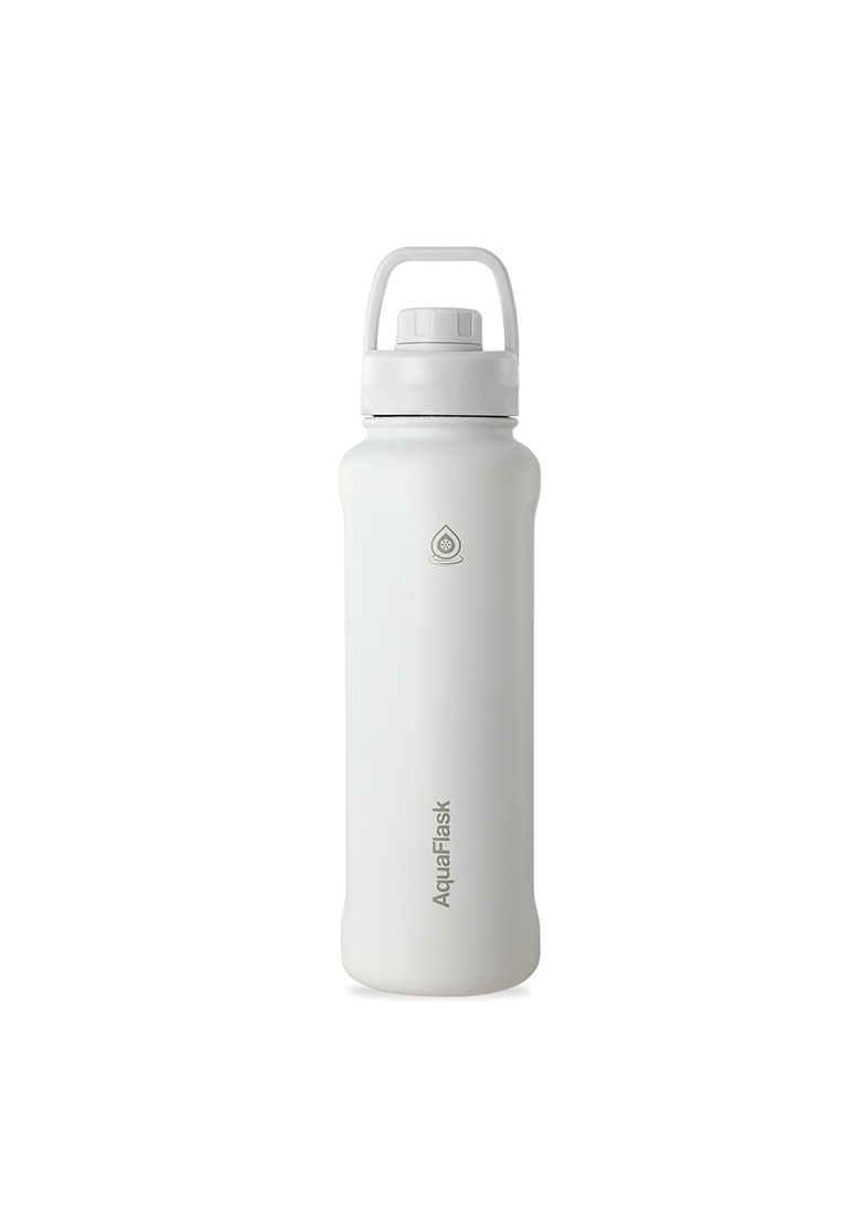 Aquaflask 40oz Arctic White New Sports Lid Bottle Wide Mouth Vacuum Insulated Stainless Steel Drinking Water Bottle