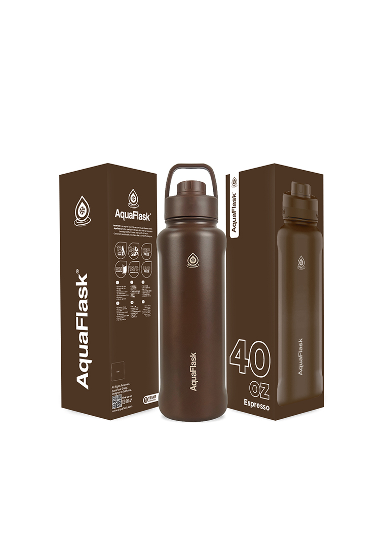 Aquaflask 40oz Espresso New Sports Lid Bottle Collection Vacuum Insulated Drinking Water Bottle
