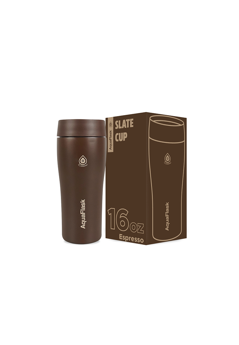 Aquaflask 16oz Slate Cup Espresso Collection Vacuum Insulated Drinking Water Bottle