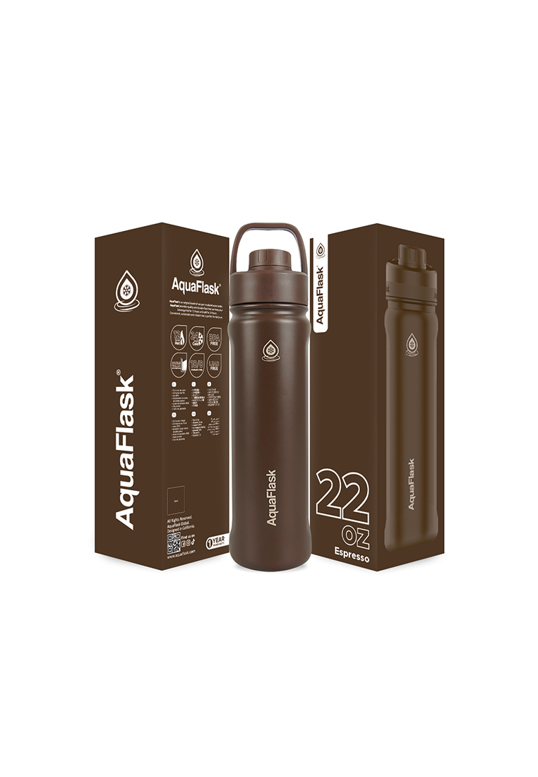 Aquaflask 22oz Espresso New Sports Lid Bottle Collection Vacuum Insulated Drinking Water Bottle