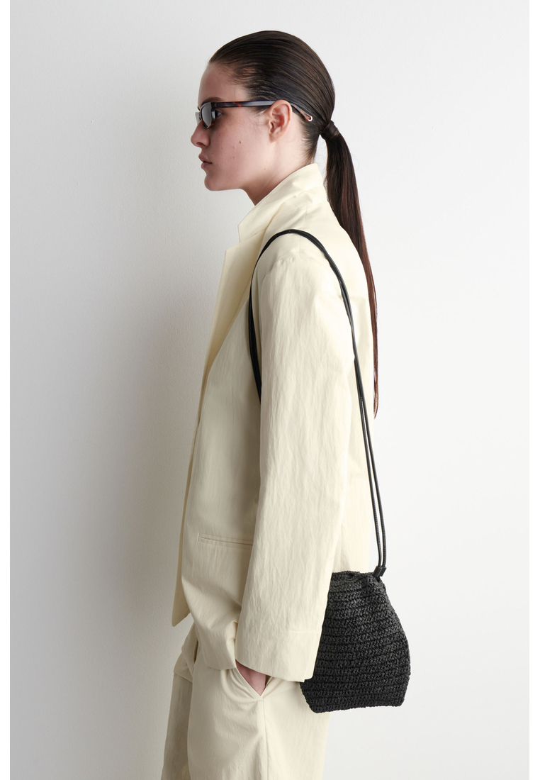 COS DRAWSTRING PHONE POUCH - STRAW