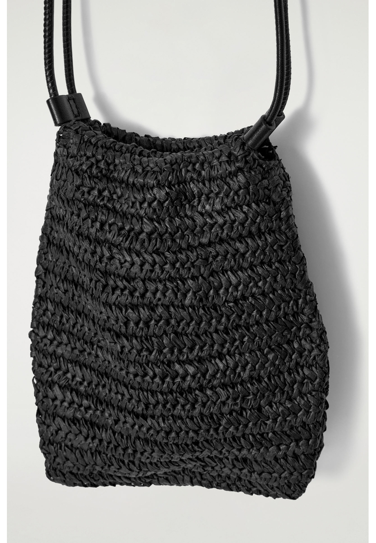 COS DRAWSTRING PHONE POUCH - STRAW