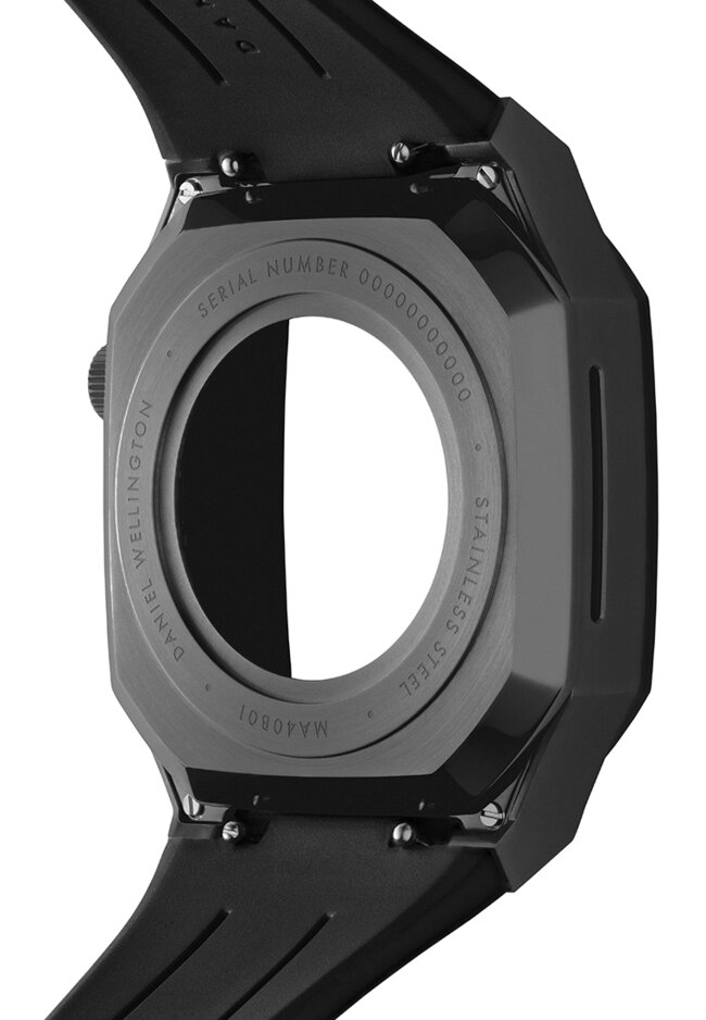 Daniel Wellington Switch Balck 40mm - Smart watch case for Apple watch series 4, 5, 6 & SE - Stainless steel case with rubber strap -DW OFFICIAL