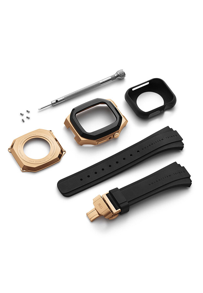 Daniel Wellington Switch Rose Gold 40mm - Smartwatch case for Apple watch series 4, 5, 6 & SE - Stainless steel case with rubber strap -DW OFFICIAL