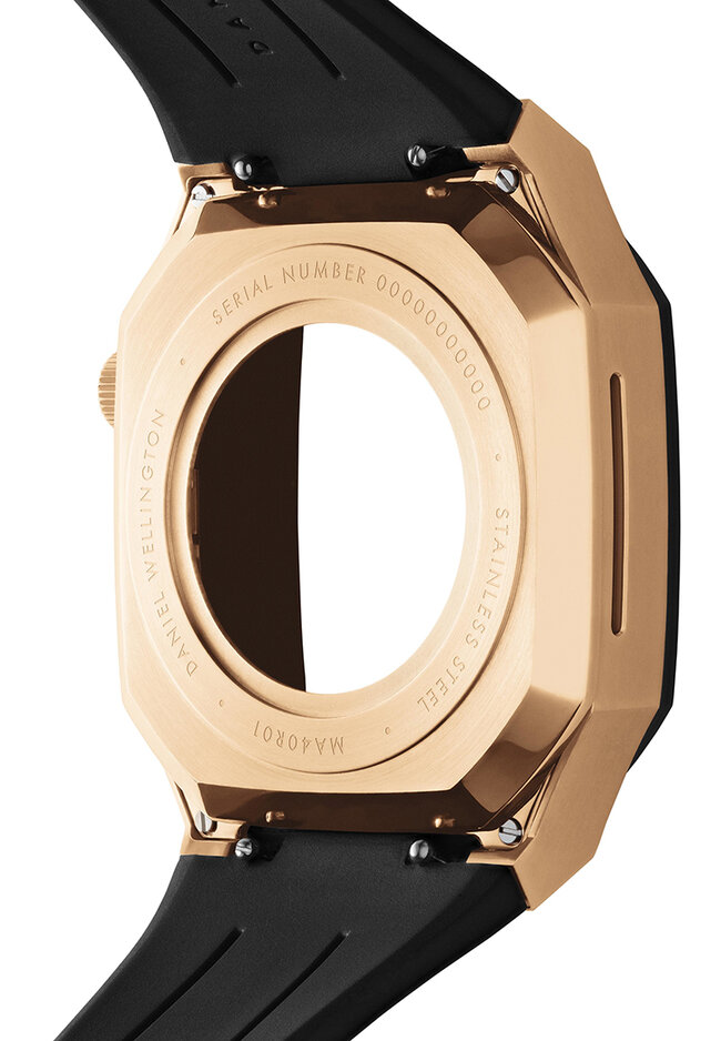 Daniel Wellington Switch Rose Gold 40mm - Smartwatch case for Apple watch series 4, 5, 6 & SE - Stainless steel case with rubber strap -DW OFFICIAL