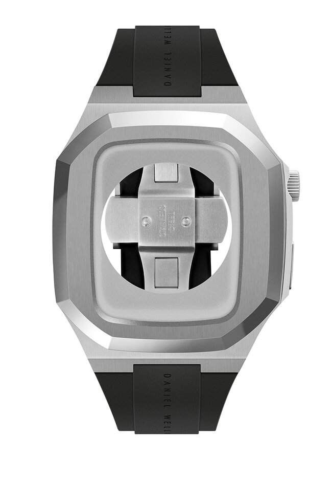 Daniel Wellington Switch Sliver 40mm - Smart watch case for Apple watch series 4, 5, 6 & SE - Stainless steel case with rubber strap -DW OFFICIAL