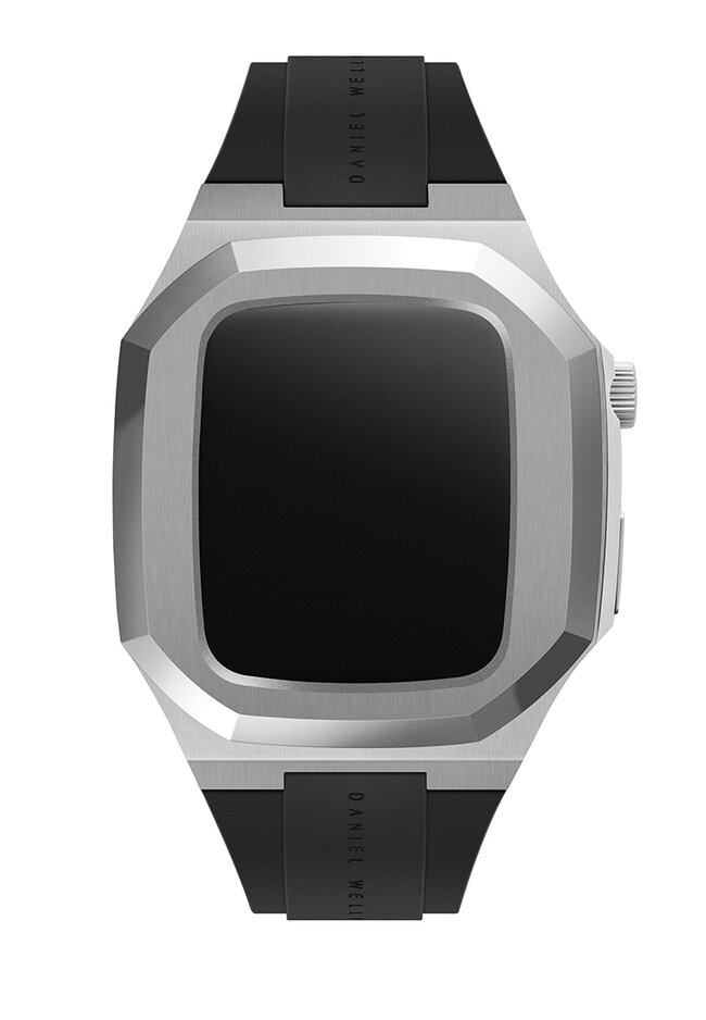 Daniel Wellington Switch Sliver 40mm - Smart watch case for Apple watch series 4, 5, 6 & SE - Stainless steel case with rubber strap -DW OFFICIAL