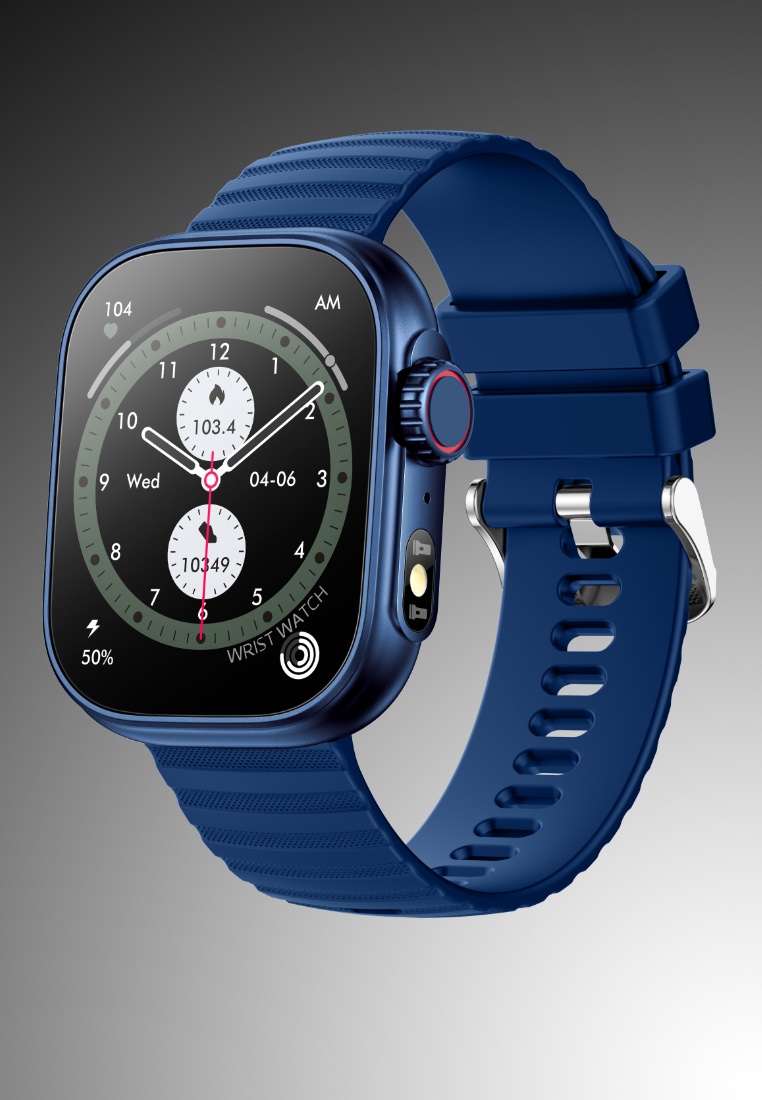 EGLANTINE Unisex Smart Watch, Silicone Strap - Multi-functions - Bluetooth Call - Flash light IOS/Android