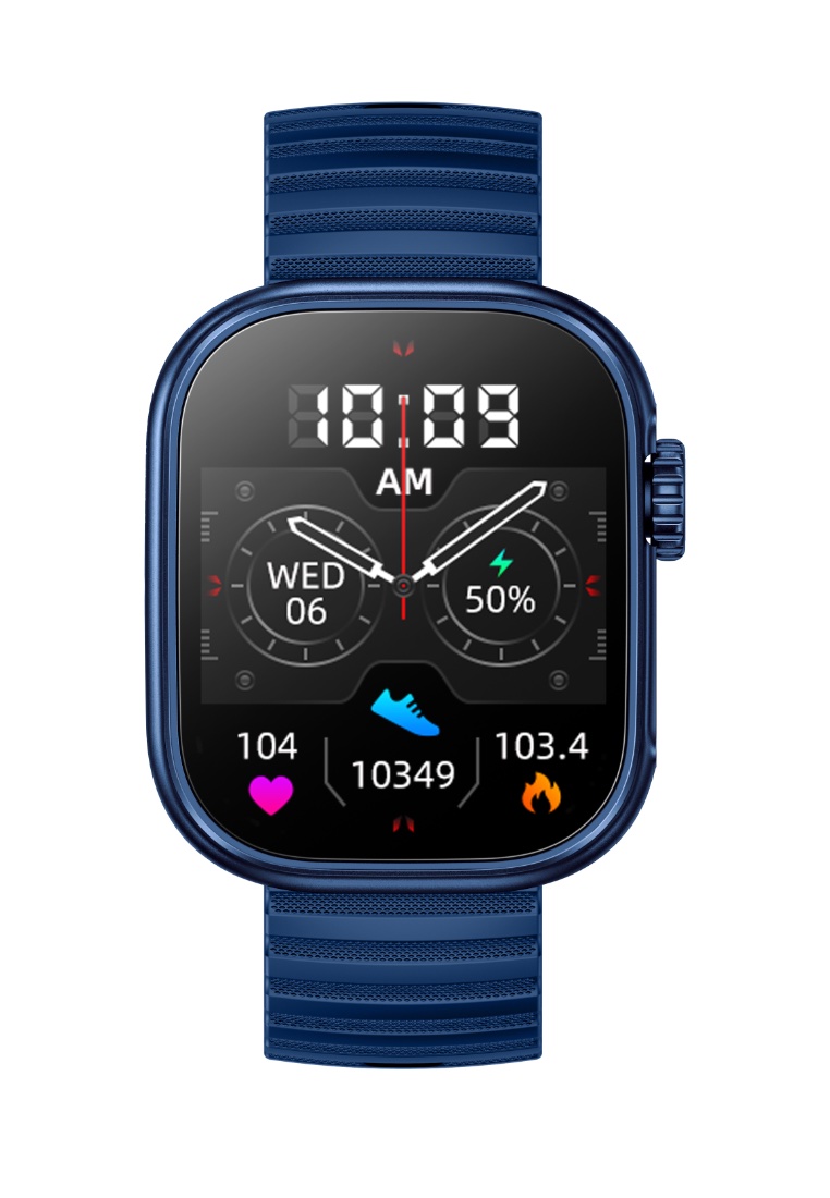 EGLANTINE Unisex Smart Watch, Silicone Strap - Multi-functions - Bluetooth Call - Flash light IOS/Android