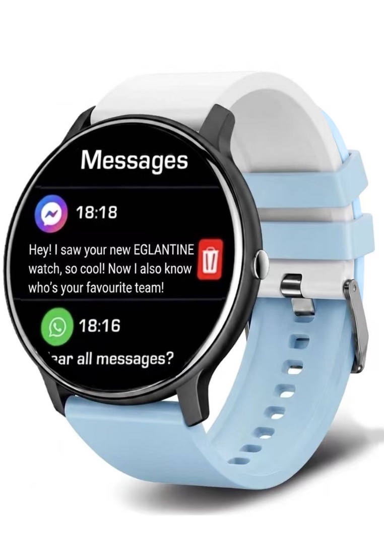 EGLANTINE ARGENTINA Unisex Smart Watch - Support your favourite country! - Special Edition with 2 Easy to Exchange Silicon Straps (Black / Mixed Flag Colors Strap)