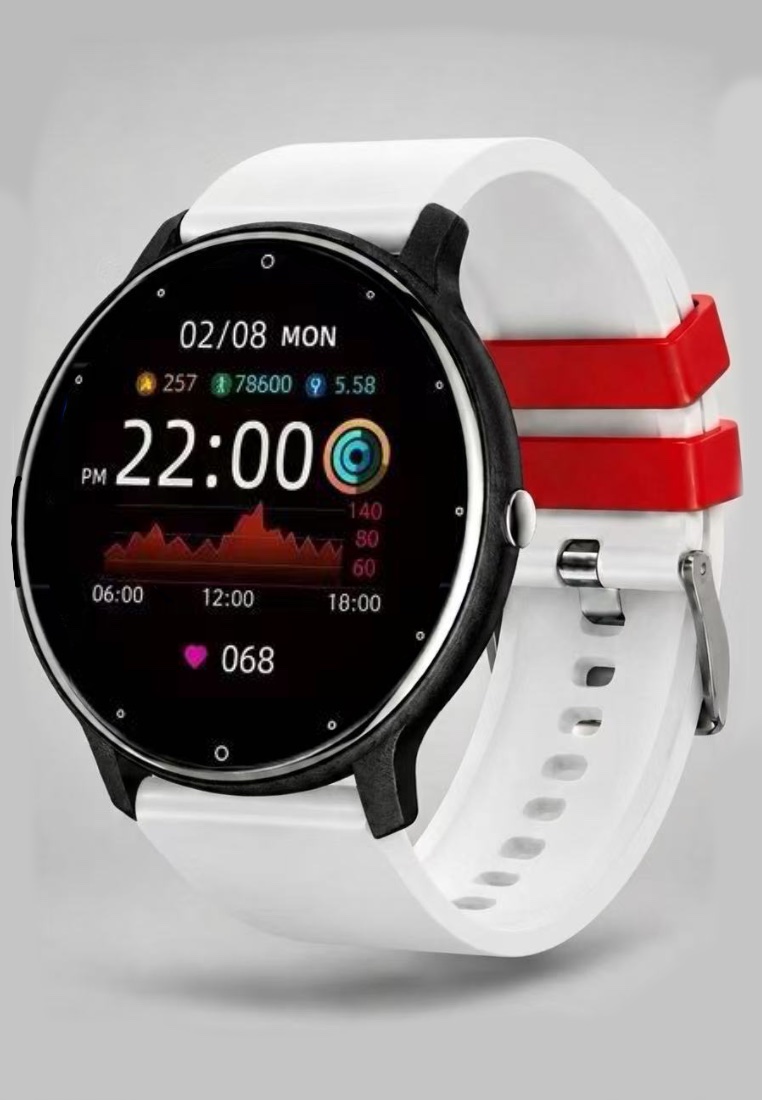 EGLANTINE JAPAN Unisex Smart Watch - Support your favourite country! - Special Edition with 2 Easy to Exchange Silicon Straps (Black / Mixed Flag Colors Strap)