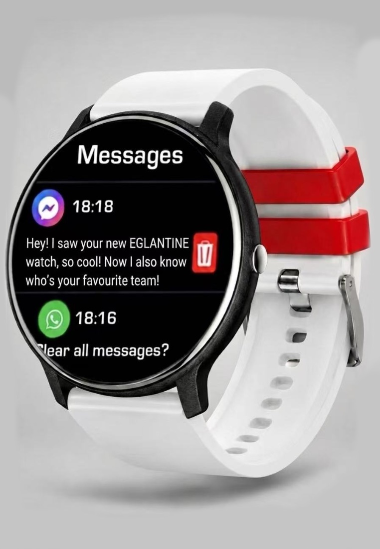 EGLANTINE JAPAN Unisex Smart Watch - Support your favourite country! - Special Edition with 2 Easy to Exchange Silicon Straps (Black / Mixed Flag Colors Strap)