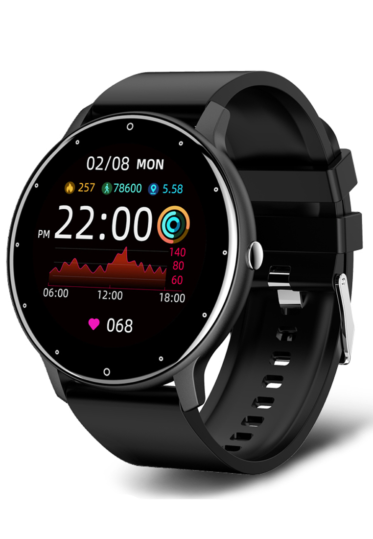 EGLANTINE JAPAN Unisex Smart Watch - Support your favourite country! - Special Edition with 2 Easy to Exchange Silicon Straps (Black / Mixed Flag Colors Strap)
