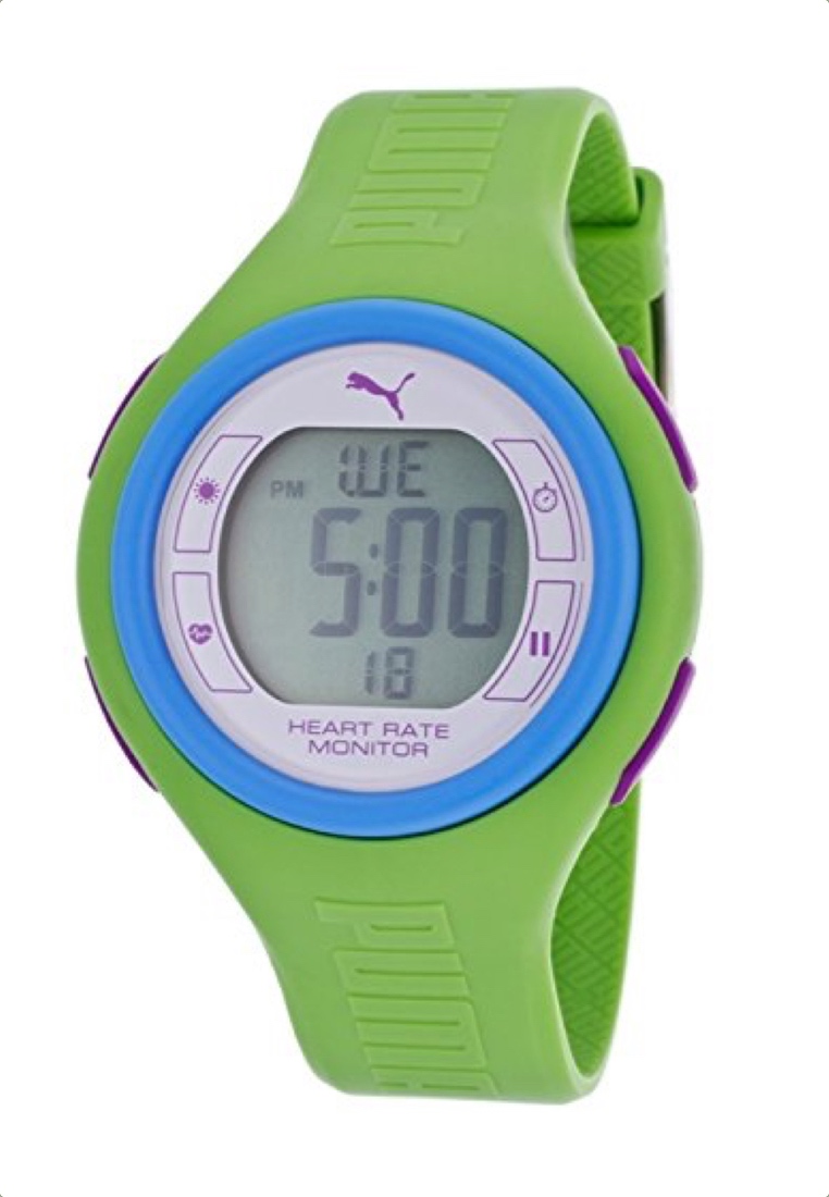 EGLANTINE Value Deal - 2 PUMA Digital Watches + 2 5s PRO MINI Wireless Earphones - (1 Purple and 1 White)