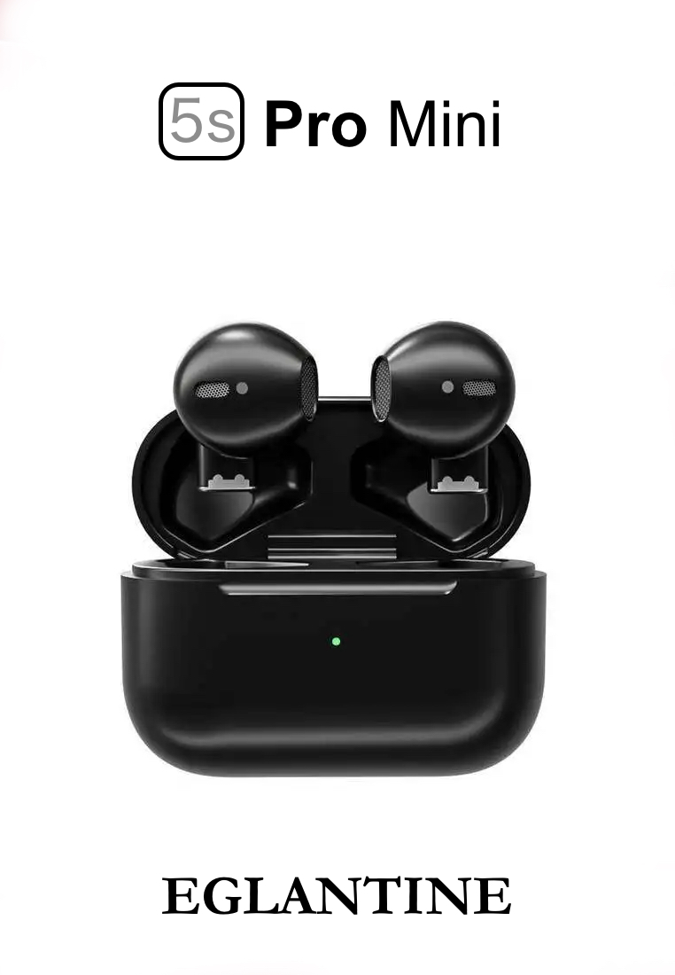EGLANTINE Unisex IOS/Android SmartWatch + 5s PRO MINI Wireless Earphones - Black