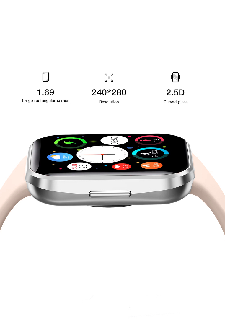 EGLANTINE Unisex IOS/Android SmartWatch + 5s PRO MINI Wireless Earbuds - White