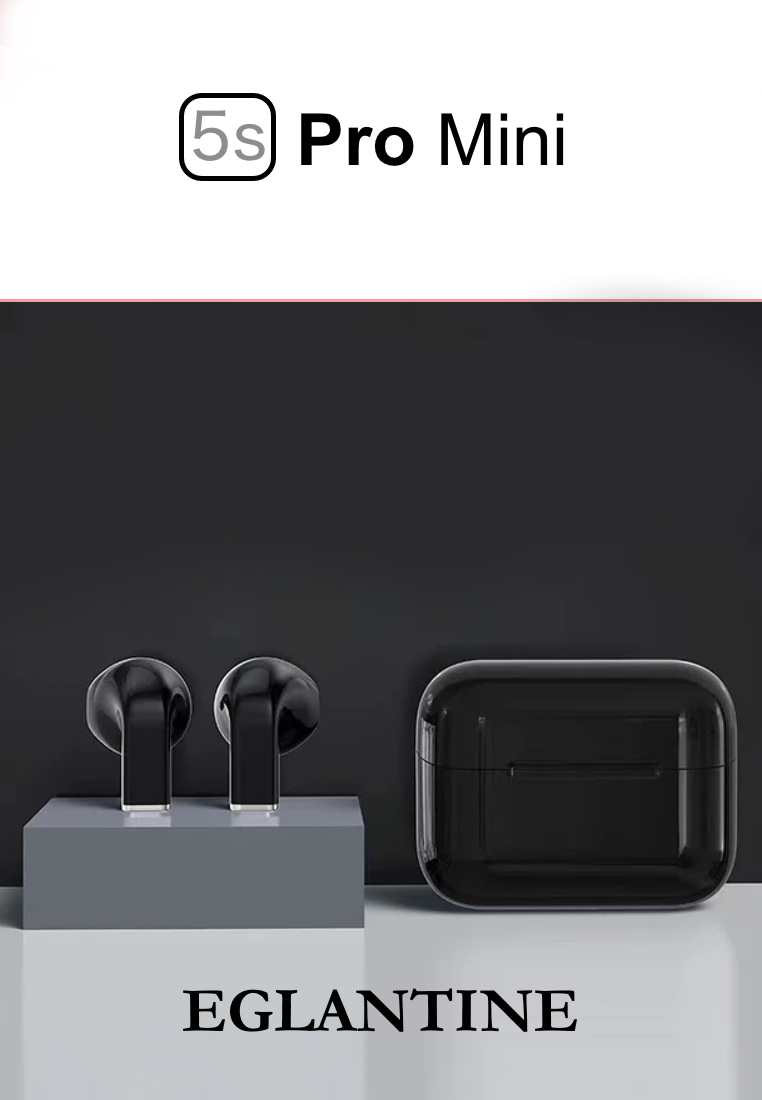 EGLANTINE Value Deal - 2 pieces 5S PRO Mini Wireless Earbuds - TWS (True Wireless Stereo) - Black
