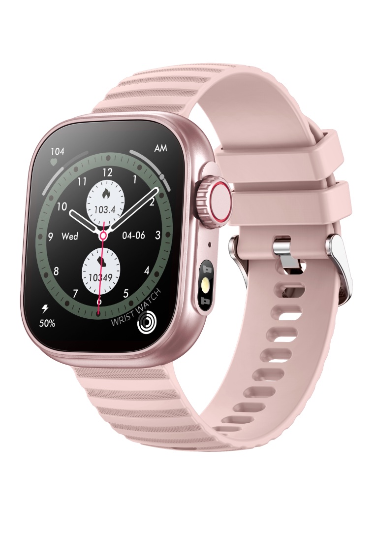 EGLANTINE Ladies Smart Watch, Silicone Strap - Multi-functions - Bluetooth Call - Flash light IOS/Android