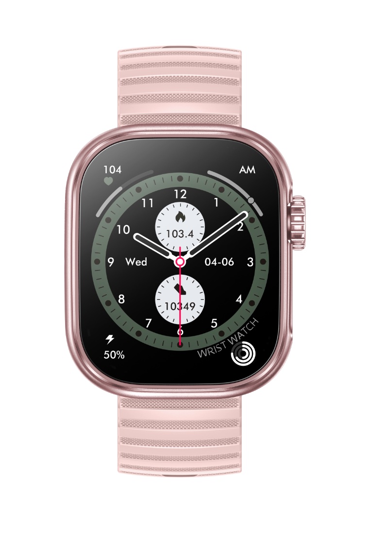 EGLANTINE Ladies Smart Watch, Silicone Strap - Multi-functions - Bluetooth Call - Flash light IOS/Android