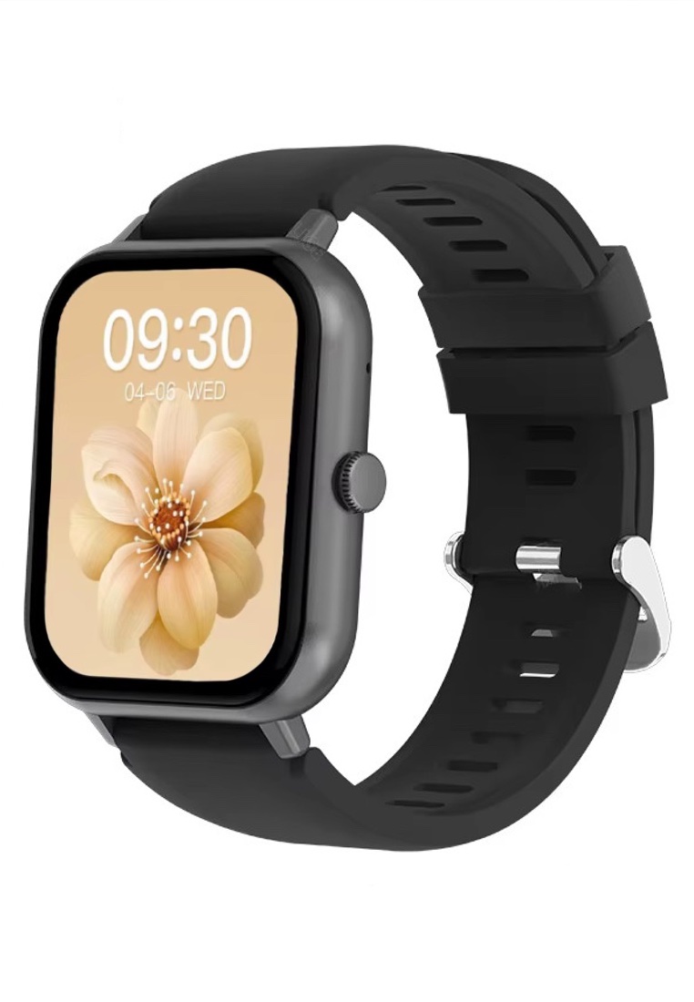 EGLANTINE Unisex Rectangular Smart Watch - Black