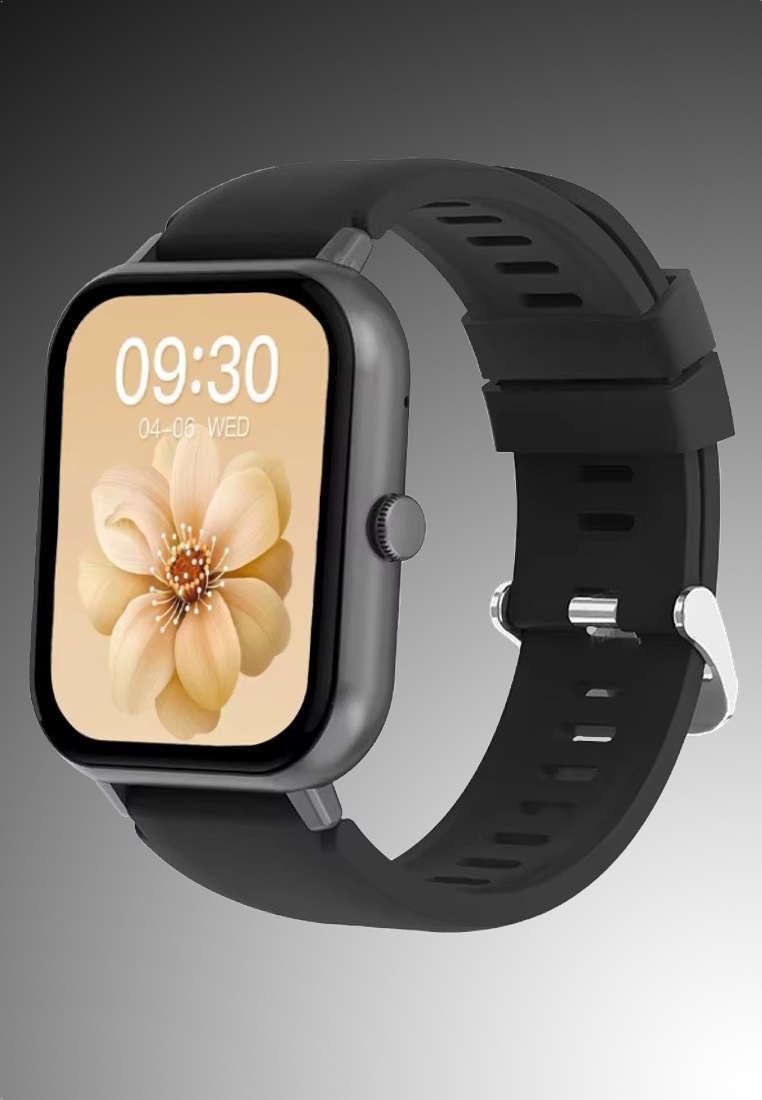EGLANTINE Unisex Rectangular Smart Watch - Black