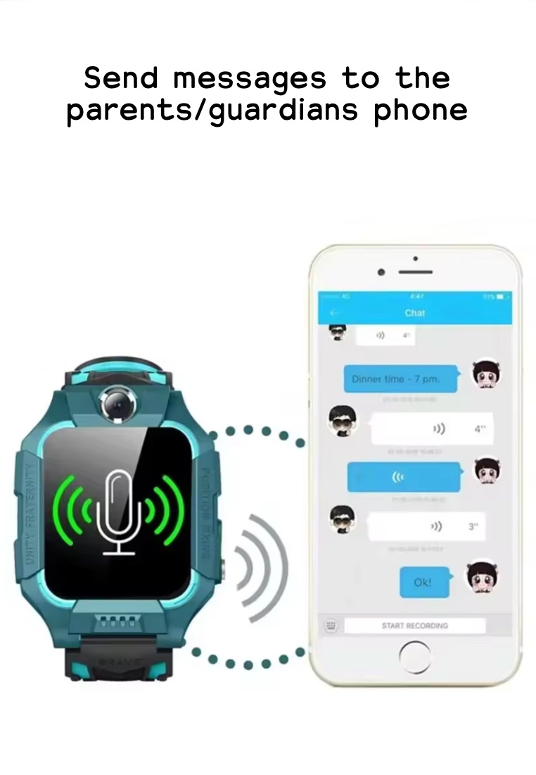 EGLANTINE Kids/Teenagers Smartwatch - Sim Card Calls - GPS Location Tracking - SOS Button - Camera - IOS / Android - IP67 Waterproof