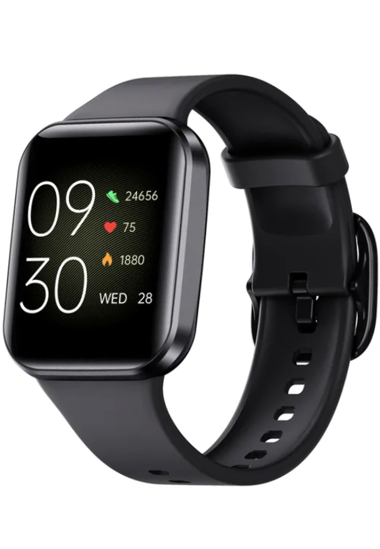 EGLANTINE His and Hers - 2 IOS/Android IP Black & Pink Smart Watches with Rubber Strap