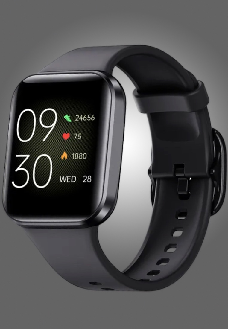 EGLANTINE His and Hers - 2 IOS/Android IP Black & Pink Smart Watches with Rubber Strap