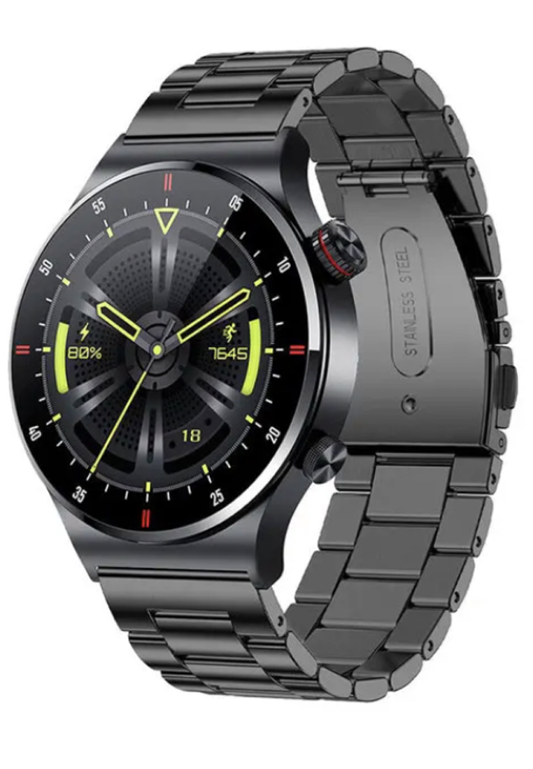 EGLANTINE Value Deal - SmartWatch + 5s PRO MINI wireless earphones - Black + 1 Free Watch Rubber Strap