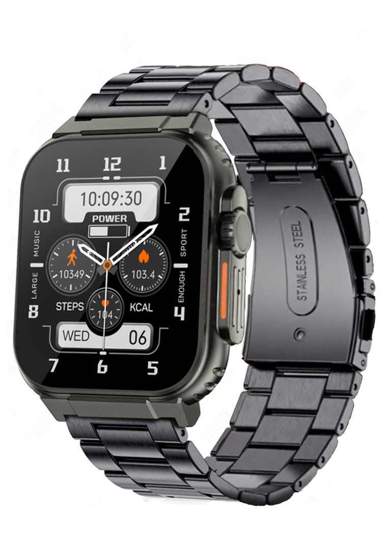 EGLANTINE Unisex Smart Watch - Bluetooth Call - 1.96 Inch AMOLED HD Screen - 100+ Sport Fitness Tracker - IP68 - Waterproof - For TWS Earphone