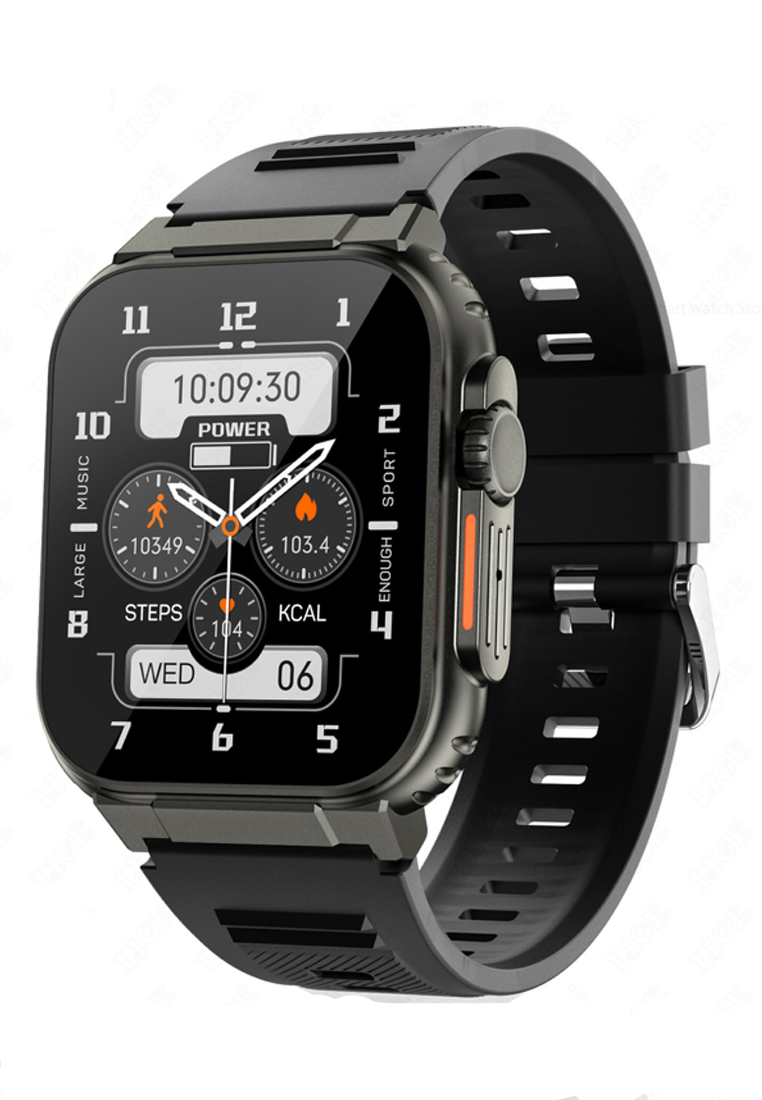 EGLANTINE Unisex Smart Watch - Bluetooth Call - 1.96 Inch AMOLED HD Screen - 100+ Sport Fitness Tracker - IP68 - Waterproof - For TWS Earphone
