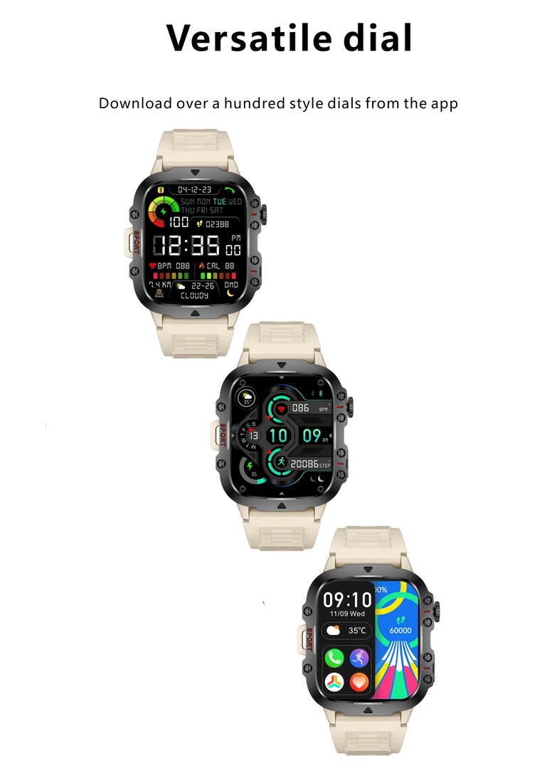 Value Deal - Unisex Smart Watch + EGLANTINE PRO 5S MINI (TWS) Wireless Earphones - Black -  Watch with Bluetooth Call - 1.96 Inch HD Screen 240x282 - Android/IOS - 3ATM Waterproof - Blood Pressure Monitoring - Rubber Strap