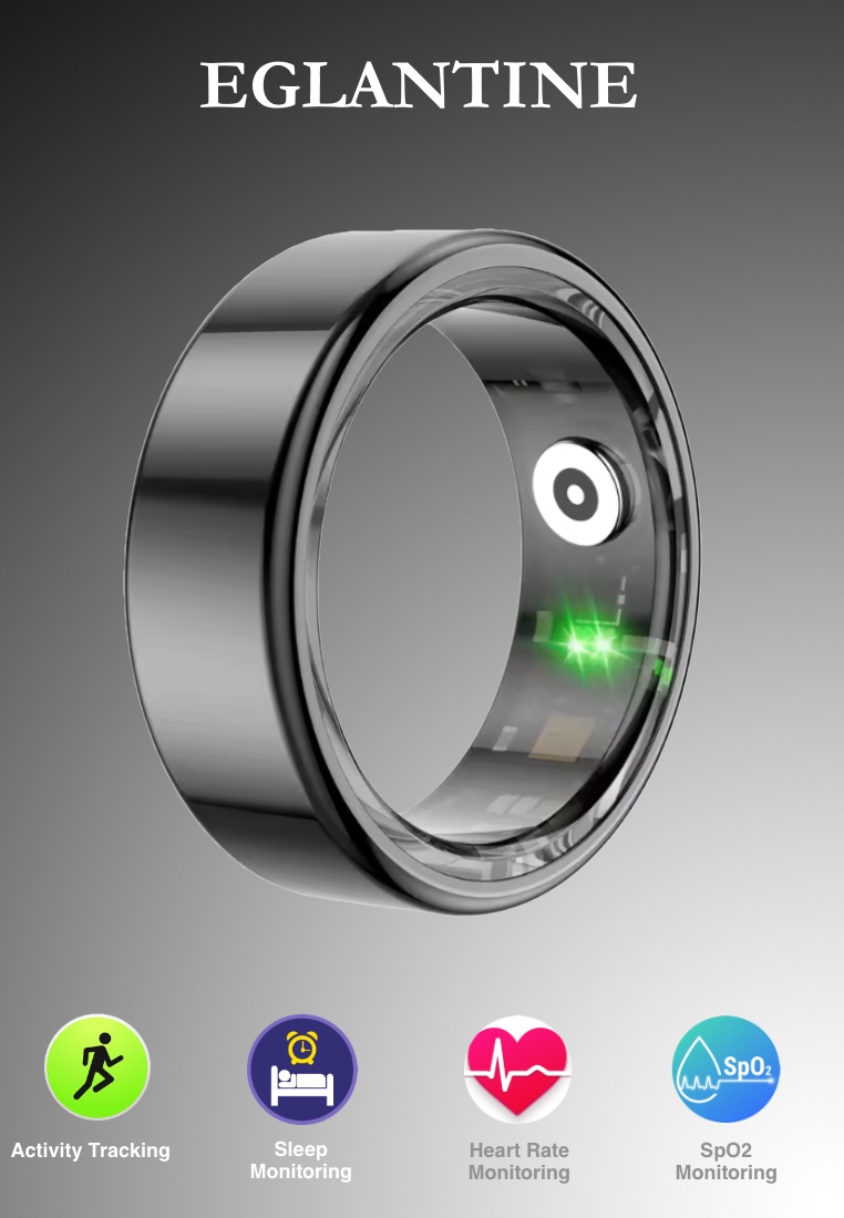 Smart Wearable Set - Eglantine Wireless Earbuds + Smart Ring - Black