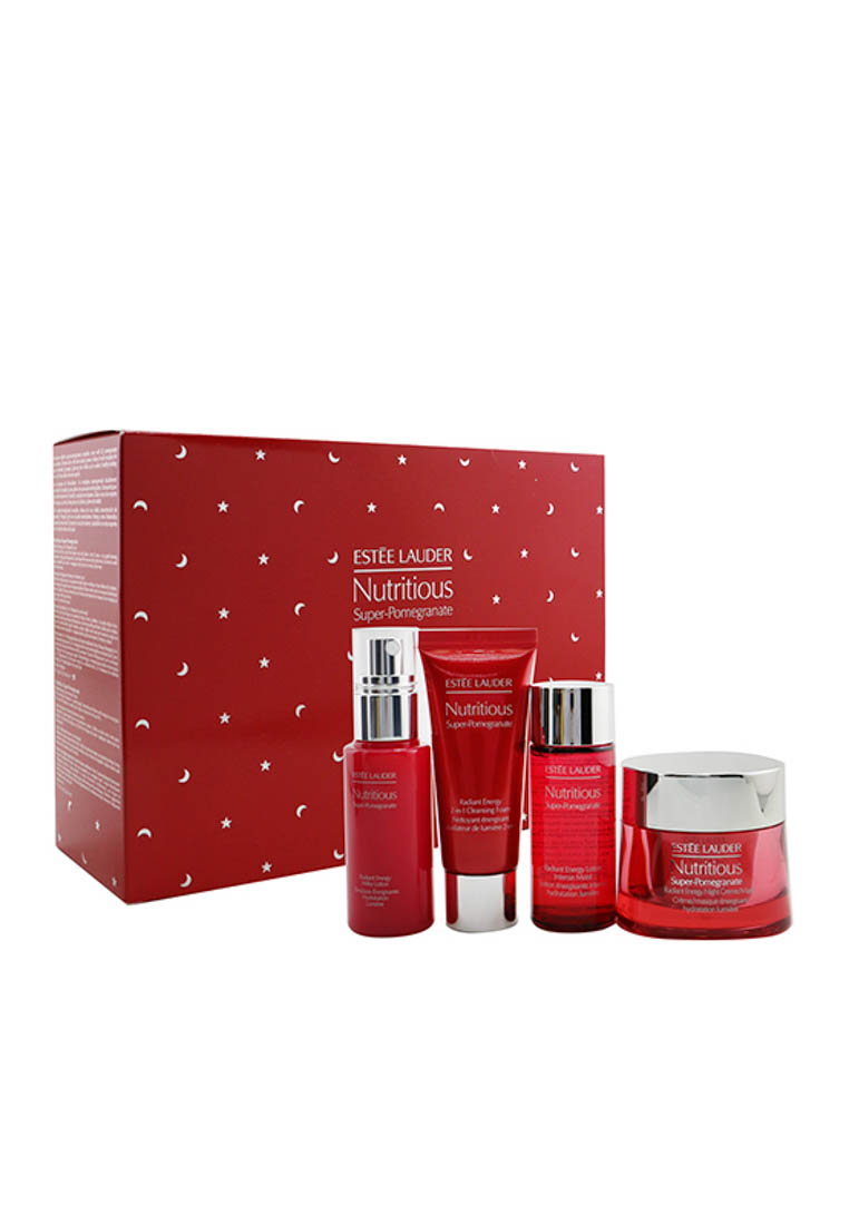 Estée Lauder Estee Lauder - Nutritious Super-Pomegranate Nourish All Night Set: Night Creme+ Milky Lotion+ Lotion Intense Moist+ Cleansing Form... 4pcs+2bags