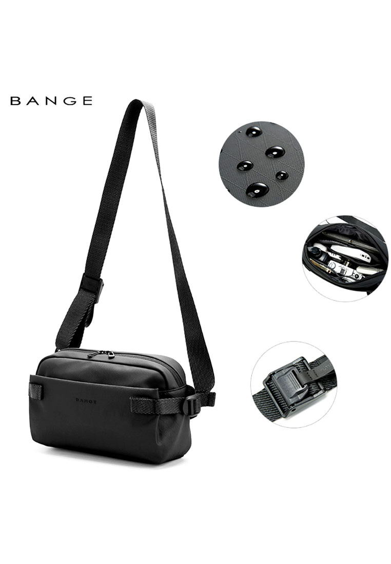 Fashion by Latest Gadget 7837 Oxford Gadget Shoulder Cross Body Bag 17x30x8.5cm - Black