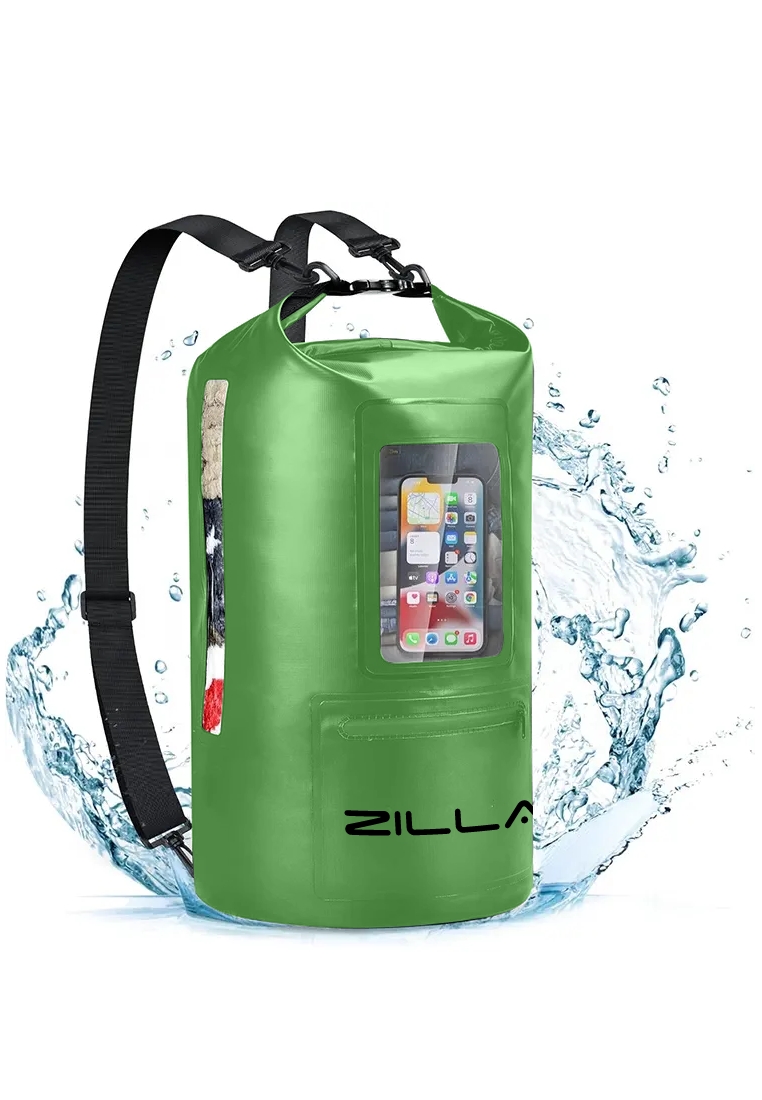 Fashion by Latest Gadget Zilla 20L Dry Bag With Touch Sensitive Phone Tablet Pocket Green
