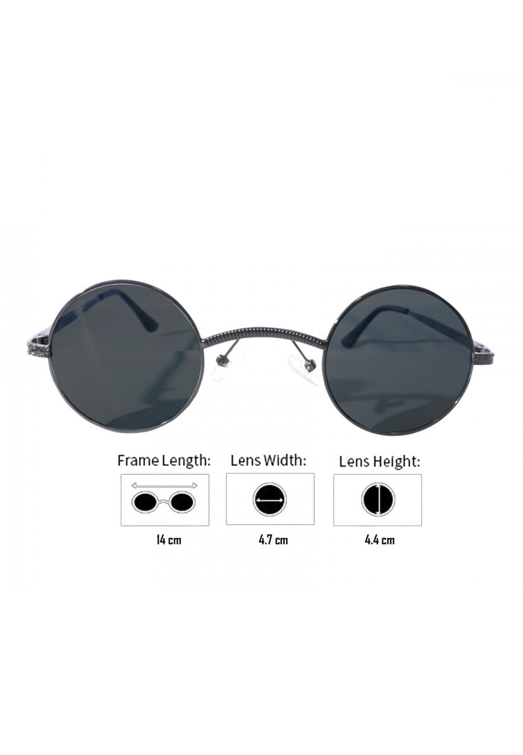 Fashion by Latest Gadget Steampunk Retro Style Round Sunglasses – Black